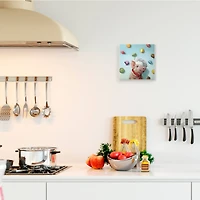 Stupell Industries Adorable Pig Chef with Playful Macaron Pastries, 12" x 12"