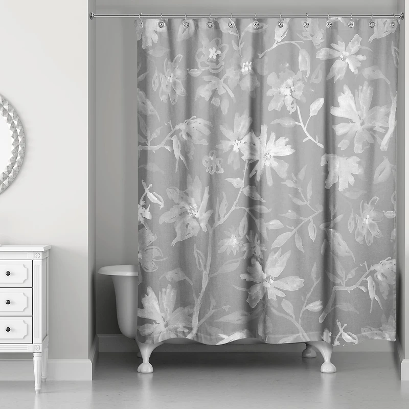 Floral Pattern Shower Curtain