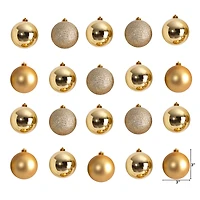 20ct. 3" Gold Shatterproof Christmas Ornaments