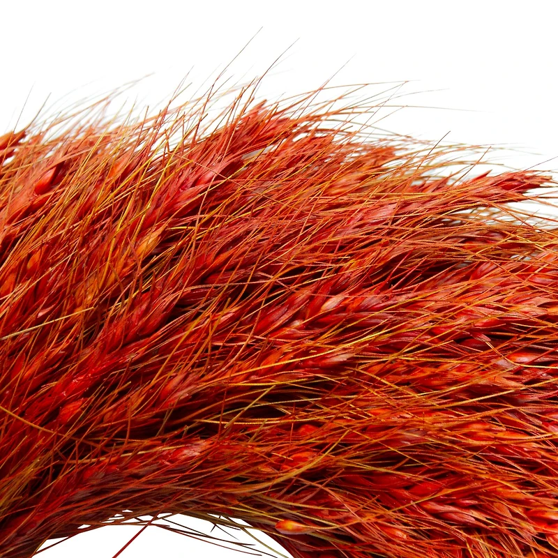 16" Red & Orange Ears of Wheat Fall Harvest Wreath