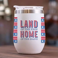 Land Of The Free Wine Tumbler