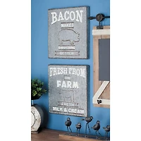 Gray Metal Farmhouse Sign Wall Décor Set