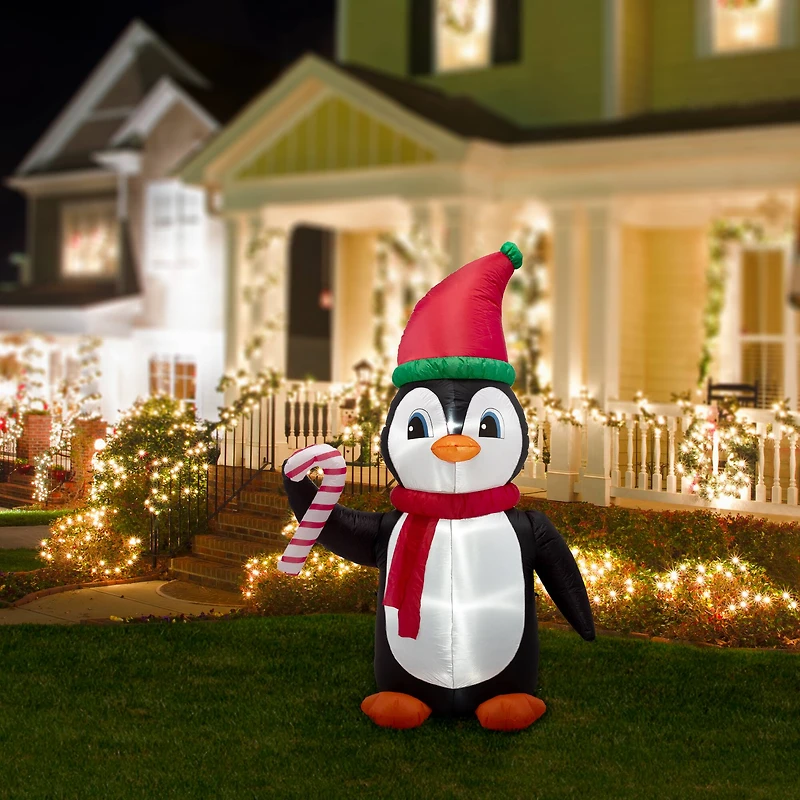 Glitzhome® 8ft. Lighted Inflatable Penguin