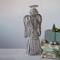 Hello Honey® 22" White Washed Handwoven Rattan Decorative Angel