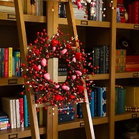 18in. Artificial Valentine's Day Heart & Berry Twig Wreath