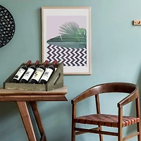 Olive Green Rustic Wood Wine Bottle Holder