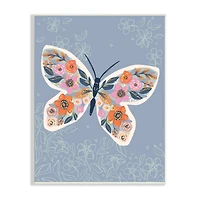 Stupell Industries Floral Pattern Butterfly Wings Spring Bloom Insect Wall Plaque