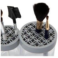 Simplify Gray 2 Compartment Cosmetic Brush Holder