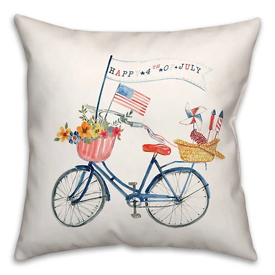 USA Bike Throw Pillow