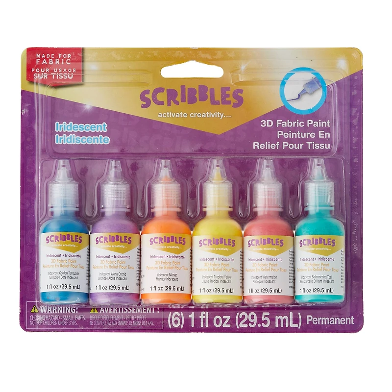 Scribbles® Iridescent 3D Fabric Paint Set