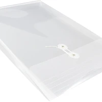 JAM Paper 10.5" x 14.5" Clear Plastic Button String Open End Envelopes, 12ct.