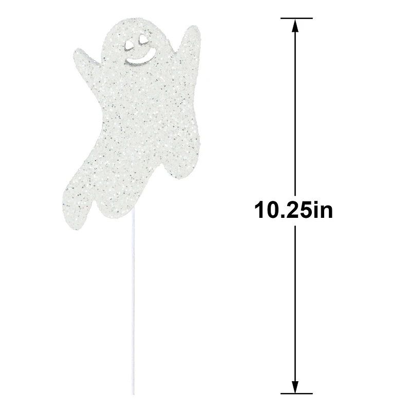 10.25" White Glitter Ghost Pick by Ashland®