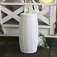 Household Essentials 24.5" White Woven Pedestal