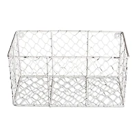 DII® Small Antique White Wall Mount Chicken Wire Baskets, 2ct.