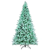 7.5ft. Pre-Lit Alexa Enabled Flocked Mountain Fir Artificial Christmas Tree, Multicolor LED Lights