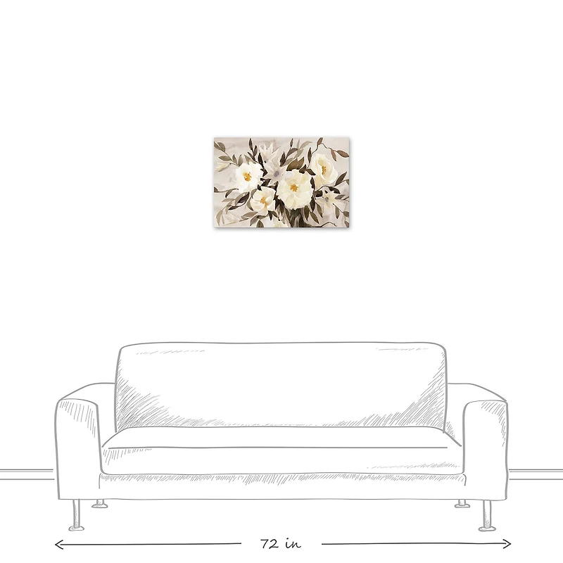 Large Neutral Florals 24" x 16" Canvas Wall Art
