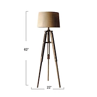 Hello Honey® 5ft. Mid-Century Modern Wood Floor Lamp with Burlap Drum Shade