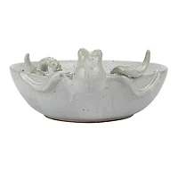 Hello Honey® 13.75" White Speckled Reactive Glaze Stoneware Octopus Bowl