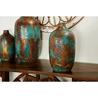 16" Blue Ceramic Rustic Vase