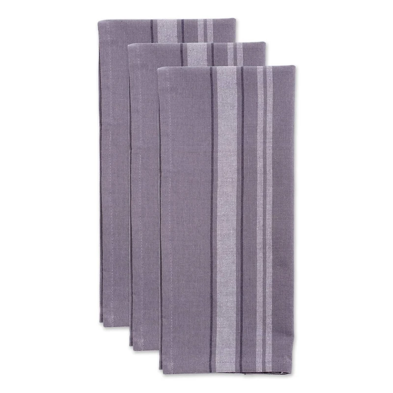DII® Gray Chambray French Stripe Woven Dishtowel, 3ct.