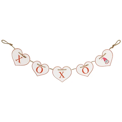 32" Valentine's Day Hearts "XOXO" Metal Banner
