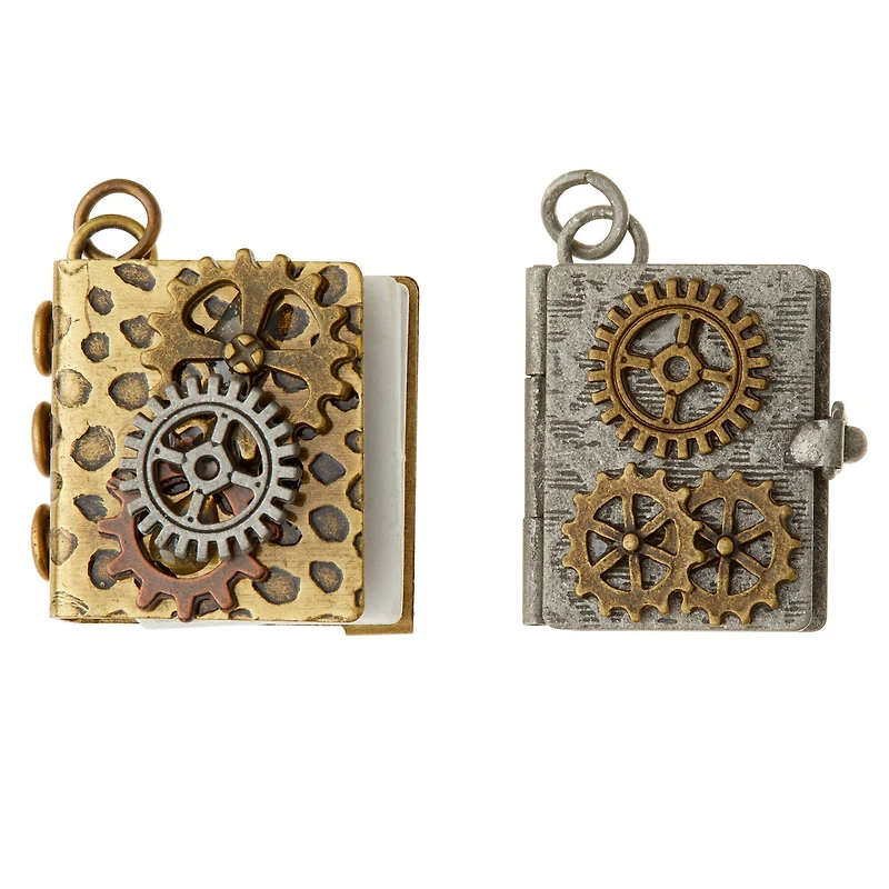 Found Objects™ Oxidized Brass Book Charms By Bead Landing™