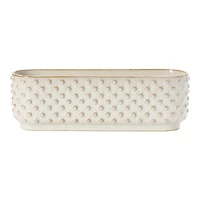 Hello Honey® 15" White Stoneware 3 Section Window Planter