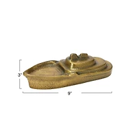Hello Honey® 9" Antique Gold Finish Cast Aluminum Boat