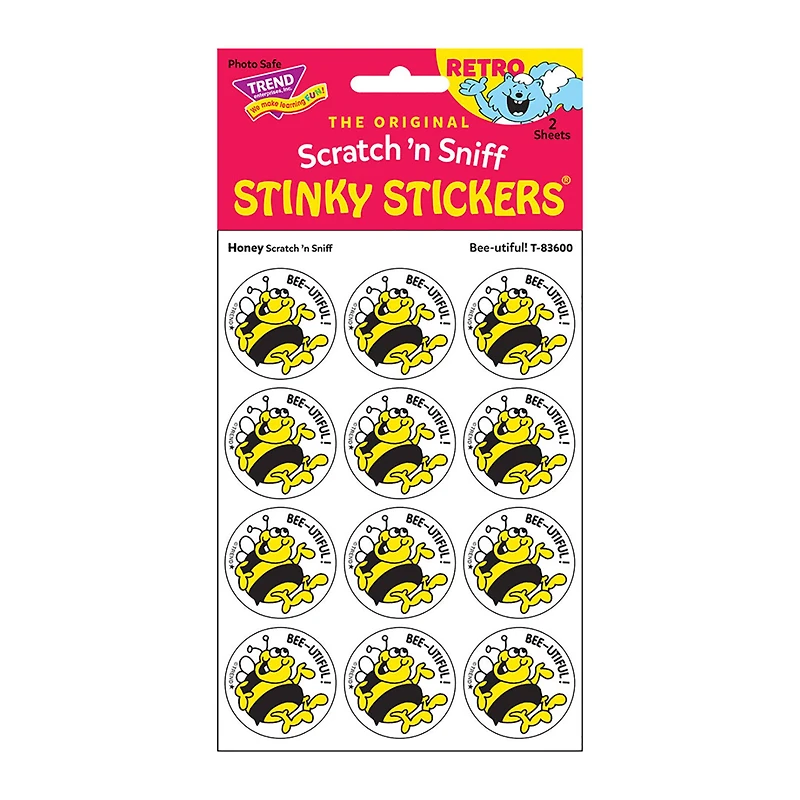 TREND Enterprises® Bee-utiful! Honey Scented Stickers, 6 Packs of 24
