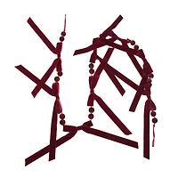 6ft. Dark Red Flocked Bead & Bow Garland by Ashland®