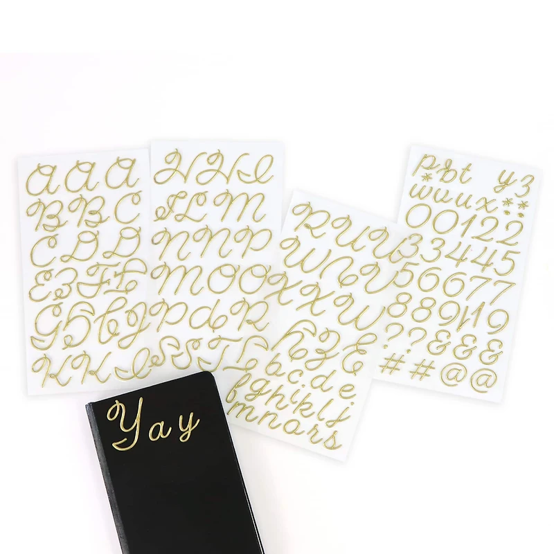 Gold Puffy Hand Letter Stickers by Recollections™
