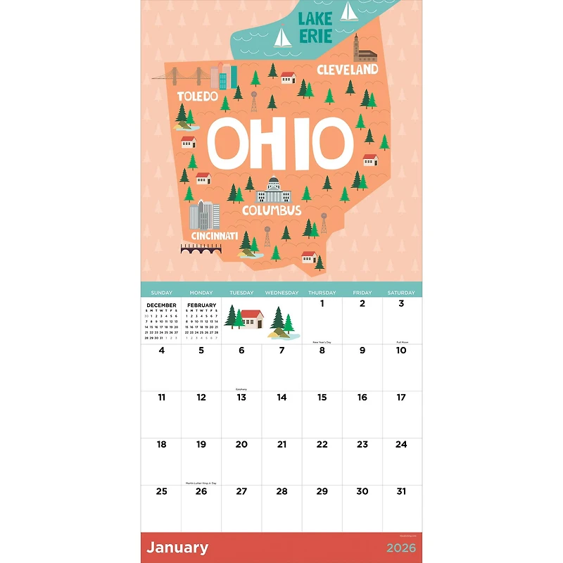 2026 Home: Ohio Wall Calendar