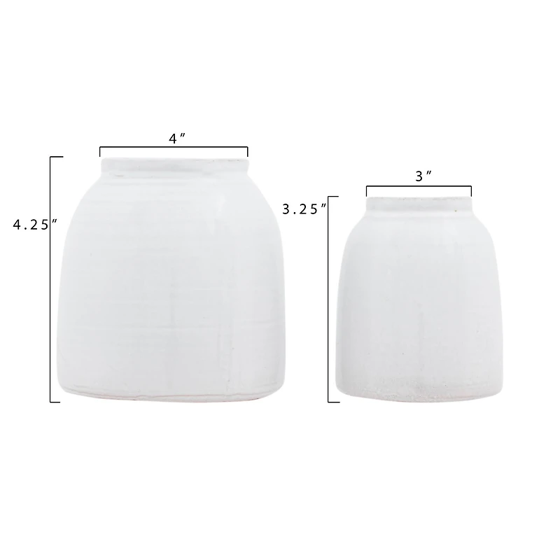 Hello Honey® White Terra Cotta Vase Set