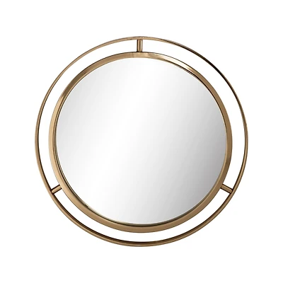 Glitzhome® 24" Deluxe Round Gold Mirror