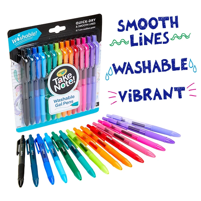 Crayola® Take Note!™ Washable Gel Pens, 2 Packs of 14