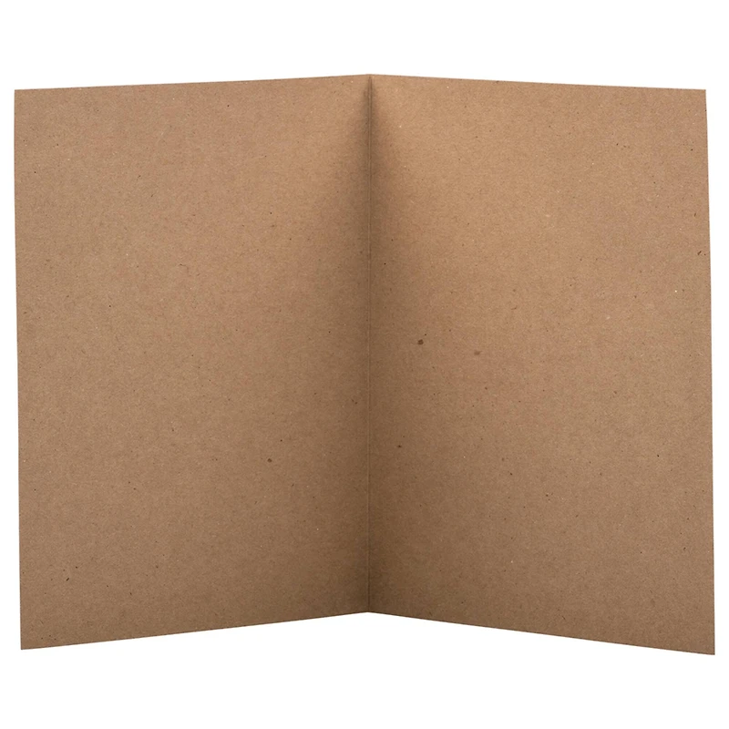 JAM Paper 4.62" x 6.25" Brown Kraft Blank Foldover Cards