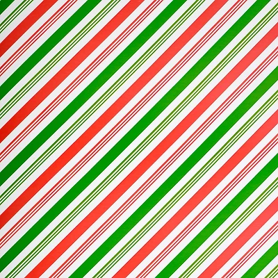 Red, White & Green Foil Stripes Premium Gift Wrap by Celebrate It™