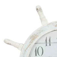 Blue Coastal Wood Wall Clock