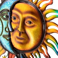 Glitzhome® 33.5" Metal Sun & Moon Wall Décor