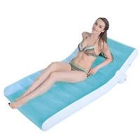 67" Blue & White Inflatable Pool Lounger Float