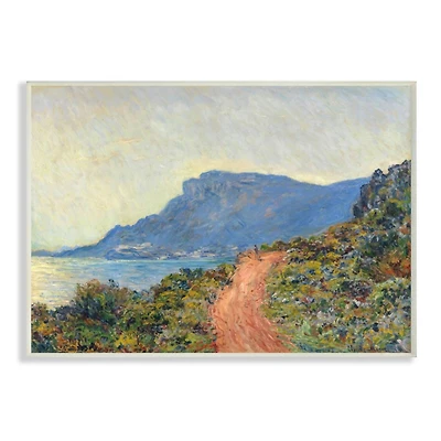 Stupell Industries Cliff Road Ocean Mountain Landscape Monet Classic Painting Wall Plaque