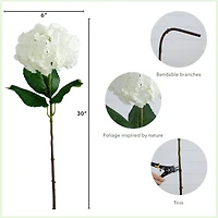 30" White Hydrangea Flower Stems, 3ct.