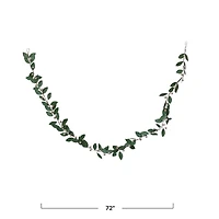 Hello Honey® 6ft. Green & Antique Pink Painted Metal Leaf & Berry Garland