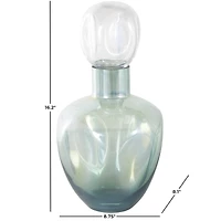 Green Iridescent Finish Glass Ombre Living Room Decorative Jar