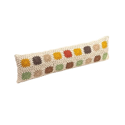 Hello Honey® 36" Multicolor Block Pattern Crocheted Lumbar Pillow