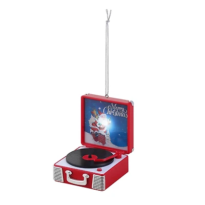 4" Retro Vinyl Record Player Ornament