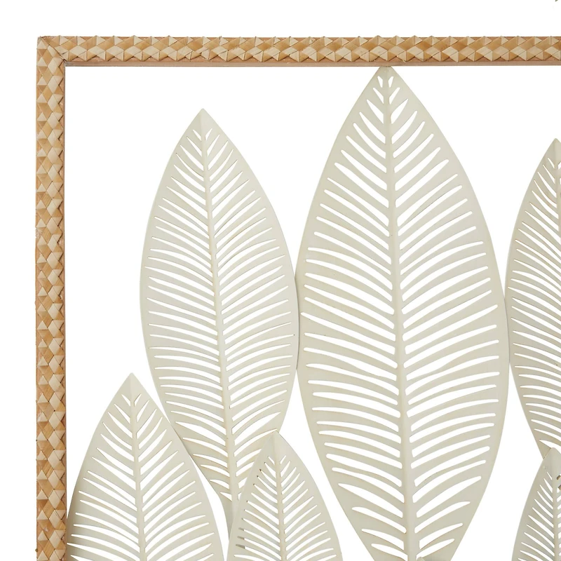 White Wood Coastal Wall Decor, 32" x 22" x 1"