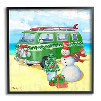 Stupell Industries Nautical Christmas Holiday Beach Framed Giclee Art