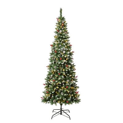 7.5ft. Pre-Lit Slim Cullen Fir Artificial Christmas Tree, Warm White LED Lights