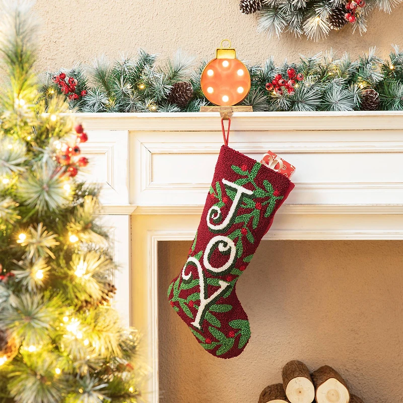 Glitzhome® 20" Joy Hooked Stocking